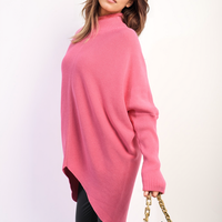 Turtle Neck Longline Knitted Jumper