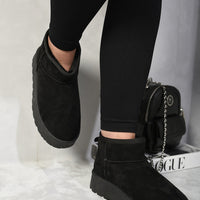 Faux Fur Lined Ankle Platform Mini Boots