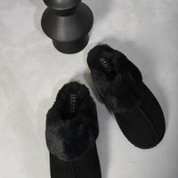Fuzzy Faux Fur Lined Slip-On Slippers