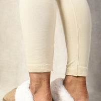 Fuzzy Faux Fur Lined Slip-On Slippers