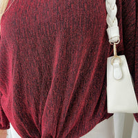 Shimmer Long Sleeve Tie Front Top