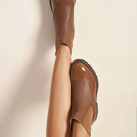 Faux Leather Brogue Chelsea Boots
