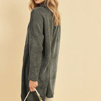 Open Front Long Back Knitted Cardigan