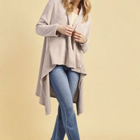 Open Front Long Back Knitted Cardigan