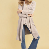 Open Front Long Back Knitted Cardigan