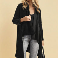 Open Front Long Back Knitted Cardigan