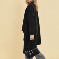 Open Front Long Back Knitted Cardigan