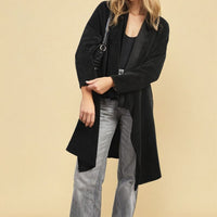 Open Front Long Back Knitted Cardigan
