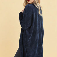 Open Front Long Back Knitted Cardigan