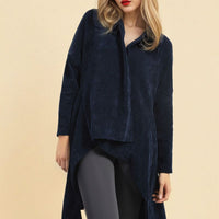 Open Front Long Back Knitted Cardigan
