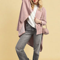 Open Front Long Back Knitted Cardigan