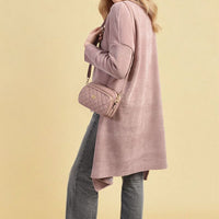 Open Front Long Back Knitted Cardigan