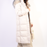 Women's Puffer Coat in Black with Faux Fur Hood