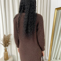 Chunky Roll Neck Knitted Jumper Dress