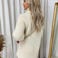 Chunky Roll Neck Knitted Jumper Dress