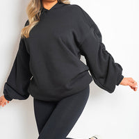 Fall Winter Oversized Ruched Sleeves Hoodie