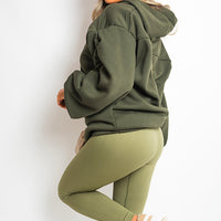 Fall Winter Oversized Ruched Sleeves Hoodie