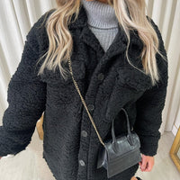 Button Down Collared Winter Coat Jacket