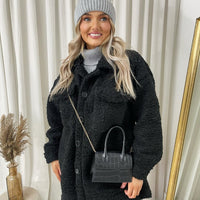 Button Down Collared Winter Coat Jacket