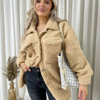 Button Down Collared Winter Coat Jacket