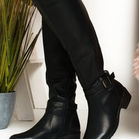 Knee High Boots in Camel with Buckle Detail
