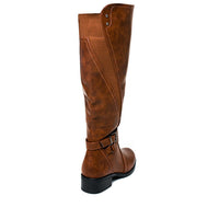 Knee High Boots in Camel with Buckle Detail