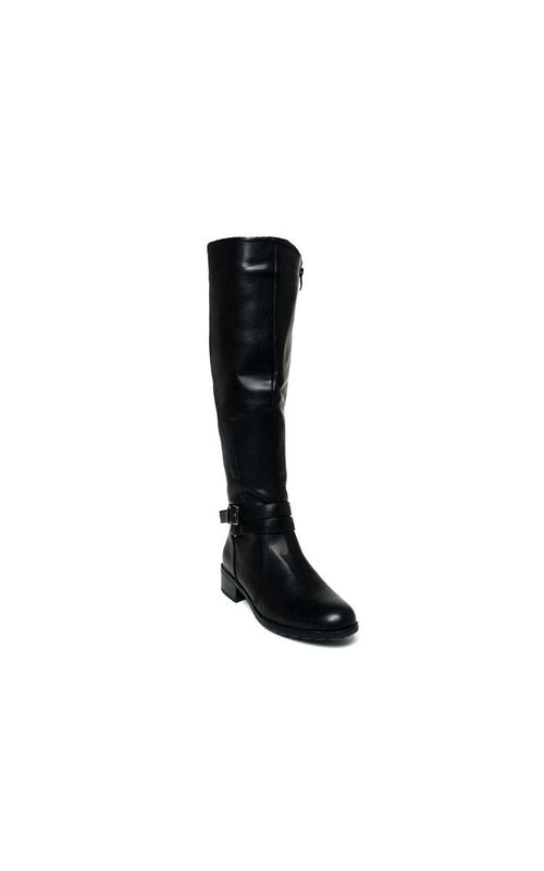 Knee High Boots in Camel with Buckle Detail