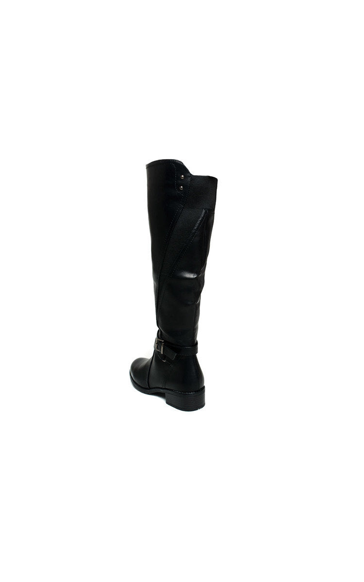 Knee High Boots in Camel with Buckle Detail