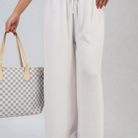 Drawstring Waist Wide Leg Trousers
