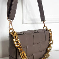 Padded Shoulder Bag with Chain Detail