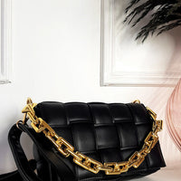 Padded Shoulder Bag with Chain Detail