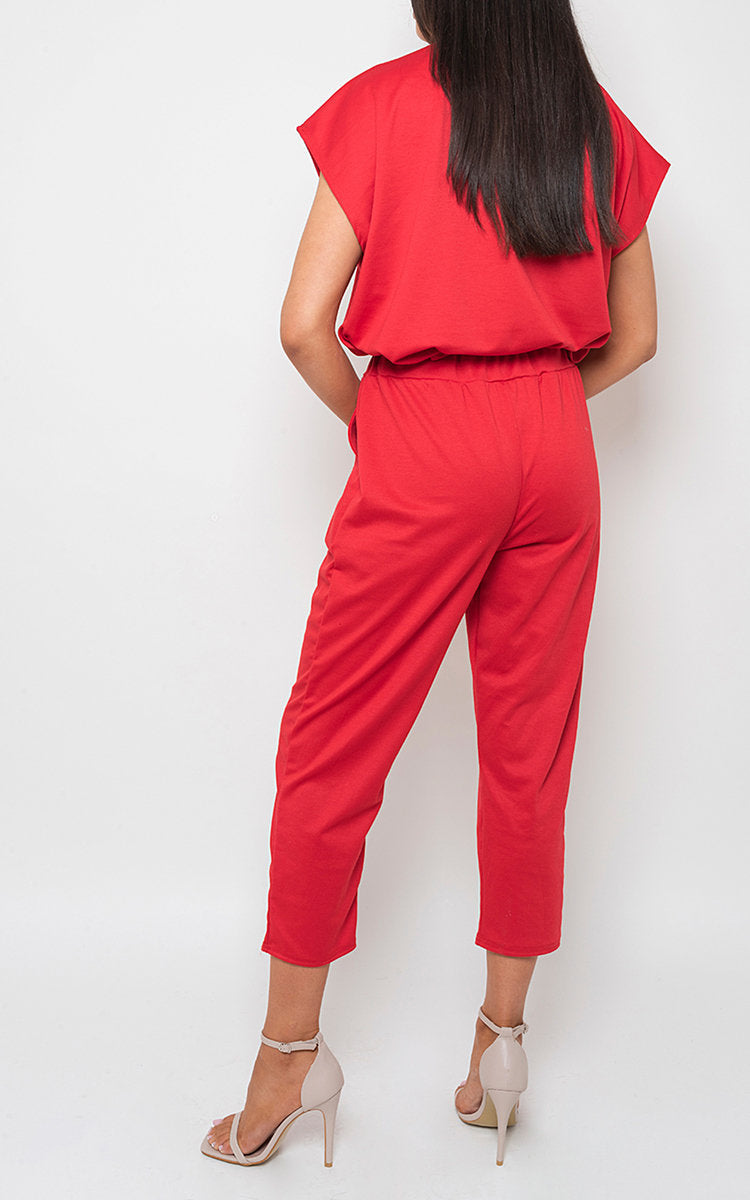 Loungewear Set in Grey with Boxy Top and Cropped Trousers
