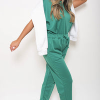 Loungewear Set in Grey with Boxy Top and Cropped Trousers