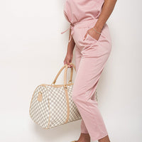 Loungewear Set in Grey with Boxy Top and Cropped Trousers
