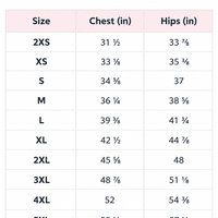 Floral bandeau bikini set size chart with chest and hip measurements