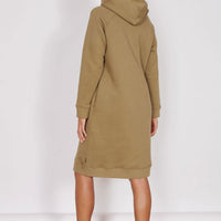Adrienne Khaki Longline Sweater Dress-3