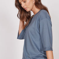 Gabi Blue Classic Oversized T-Shirt-0