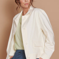 Gaia Cream Oversized Button Up Cropped Jacket-0