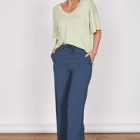 Lena Navy Wide Leg Trousers-1