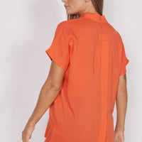 Thalia Red Short Sleeve Utility Shirt-2