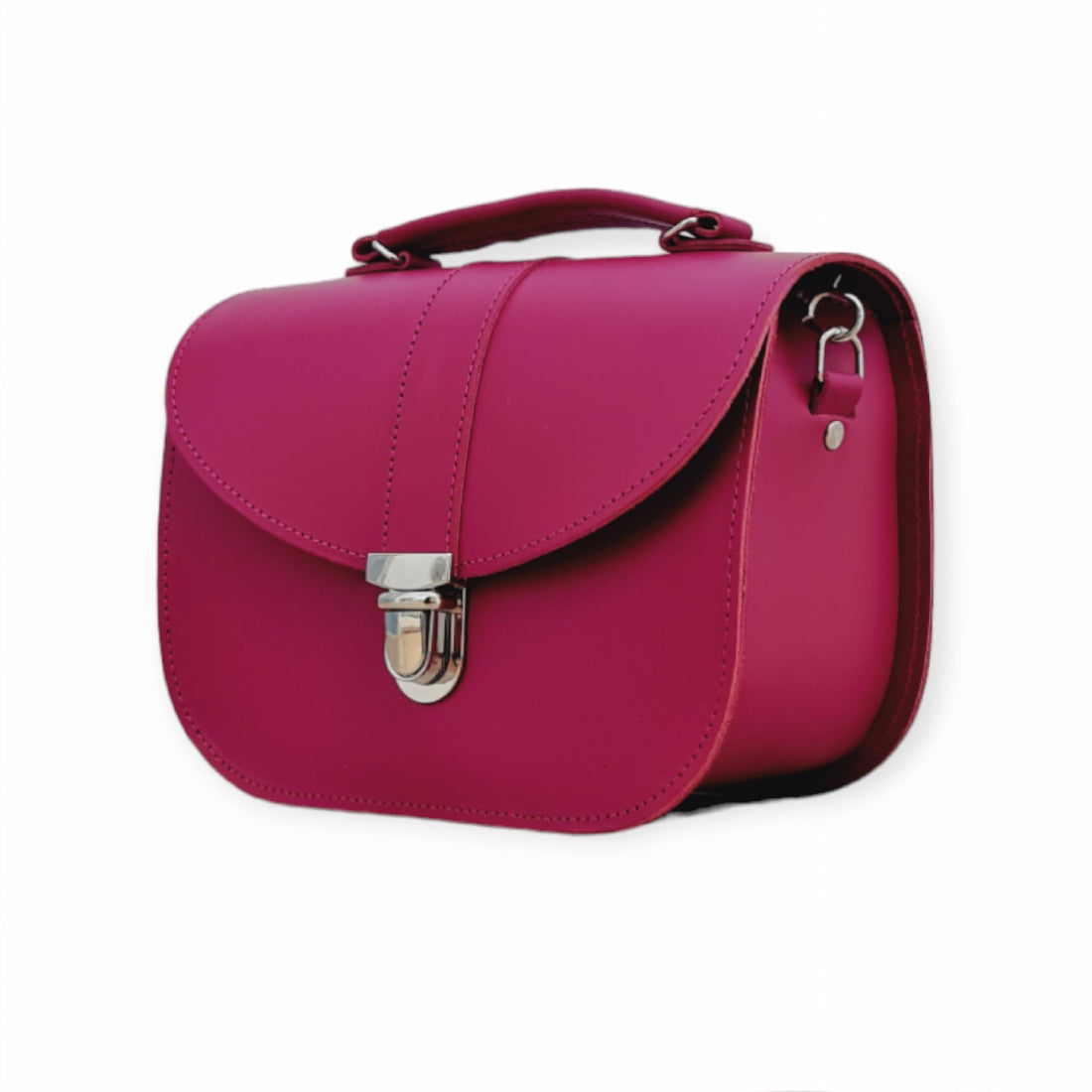 Olympia Handmade Leather Bag - Magenta-2