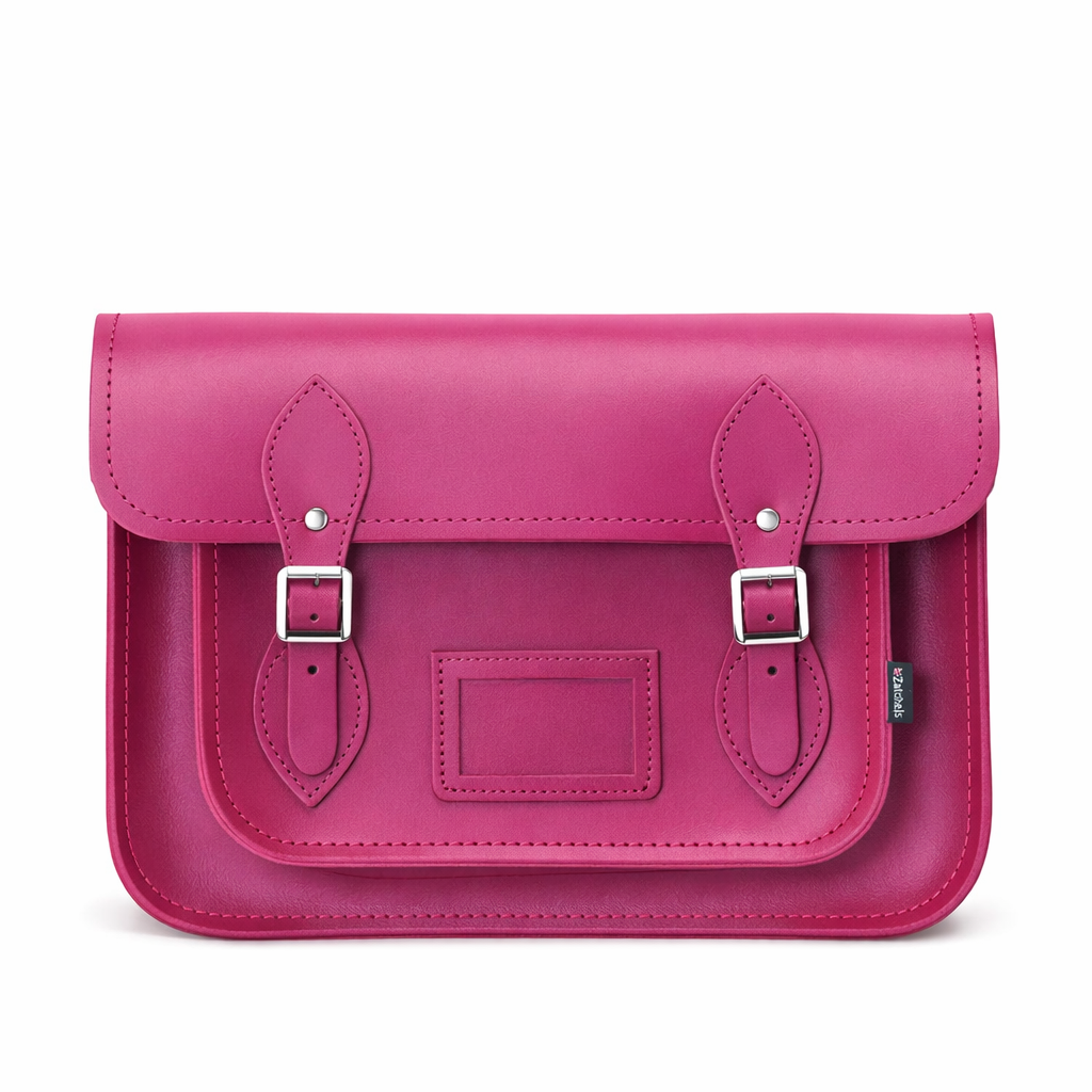 Handmade Leather Satchel - Magenta-0