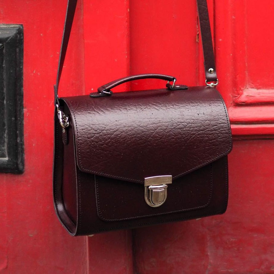 Executive Handmade Leather Sugarcube Grande - Marsala Red-1
