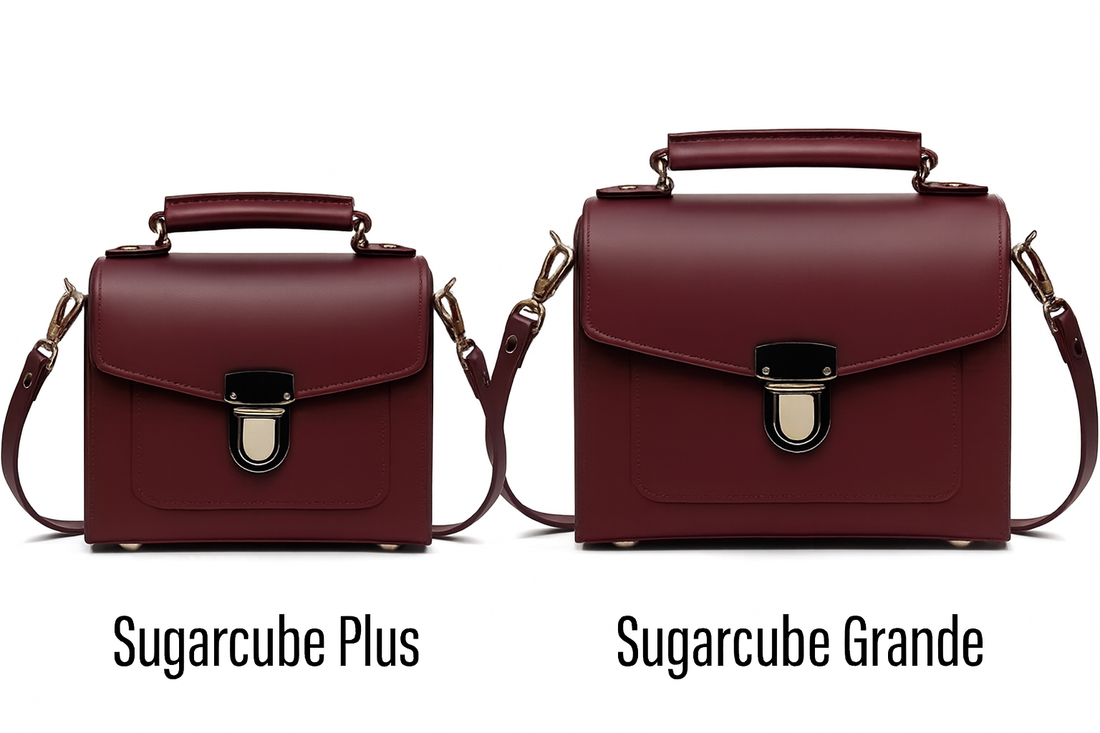 Handmade Leather Sugarcube Handbag - Marsala Red-2