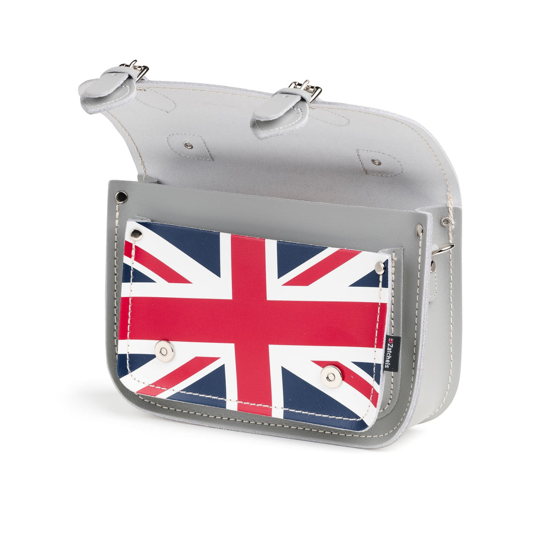 Union Jack Midi Satchel - Ghost Grey-3