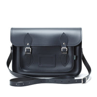 Leather School Satchel - Navy Blue-1