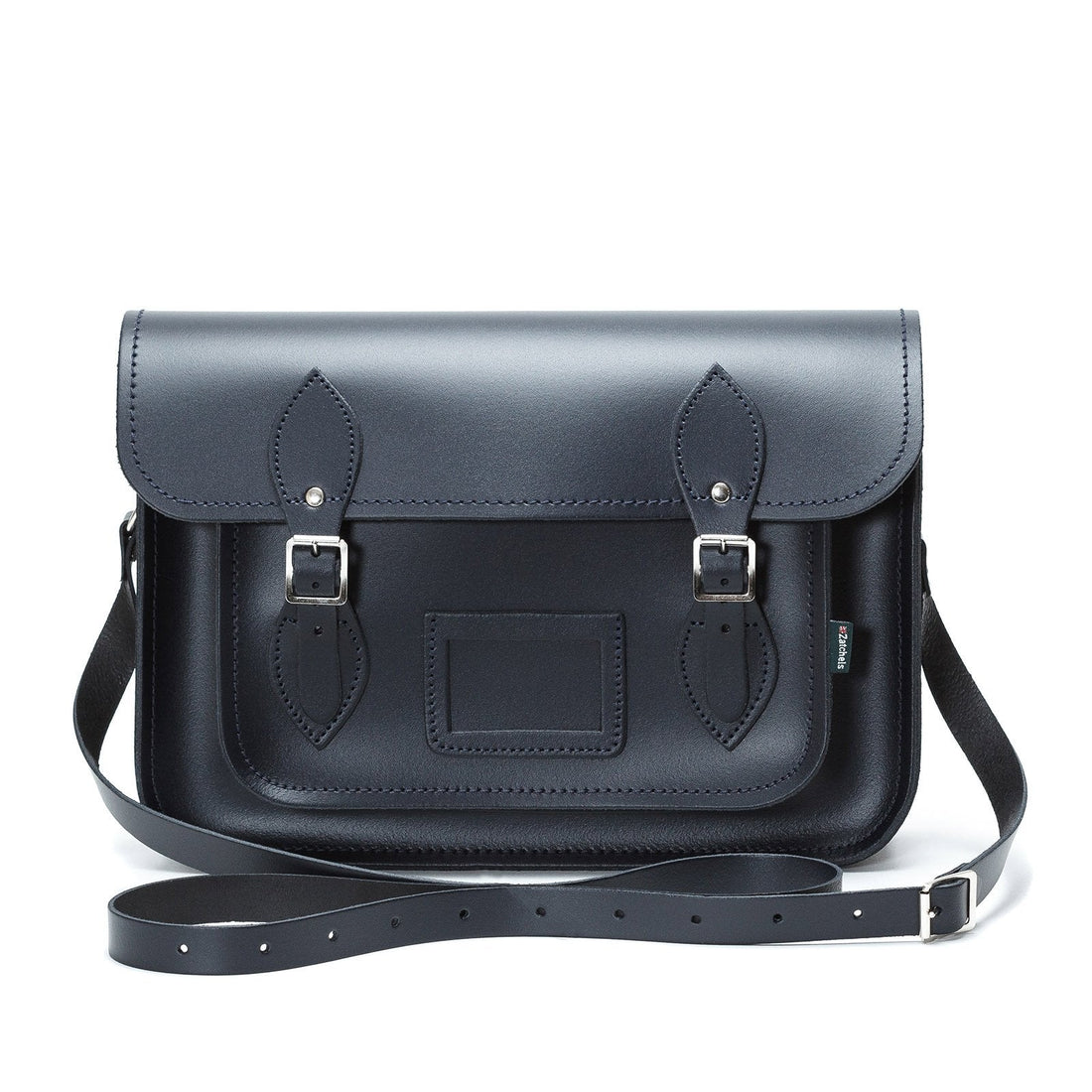 Handmade Leather Satchel - Navy Blue-2