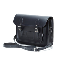 Leather School Satchel - Navy Blue-2