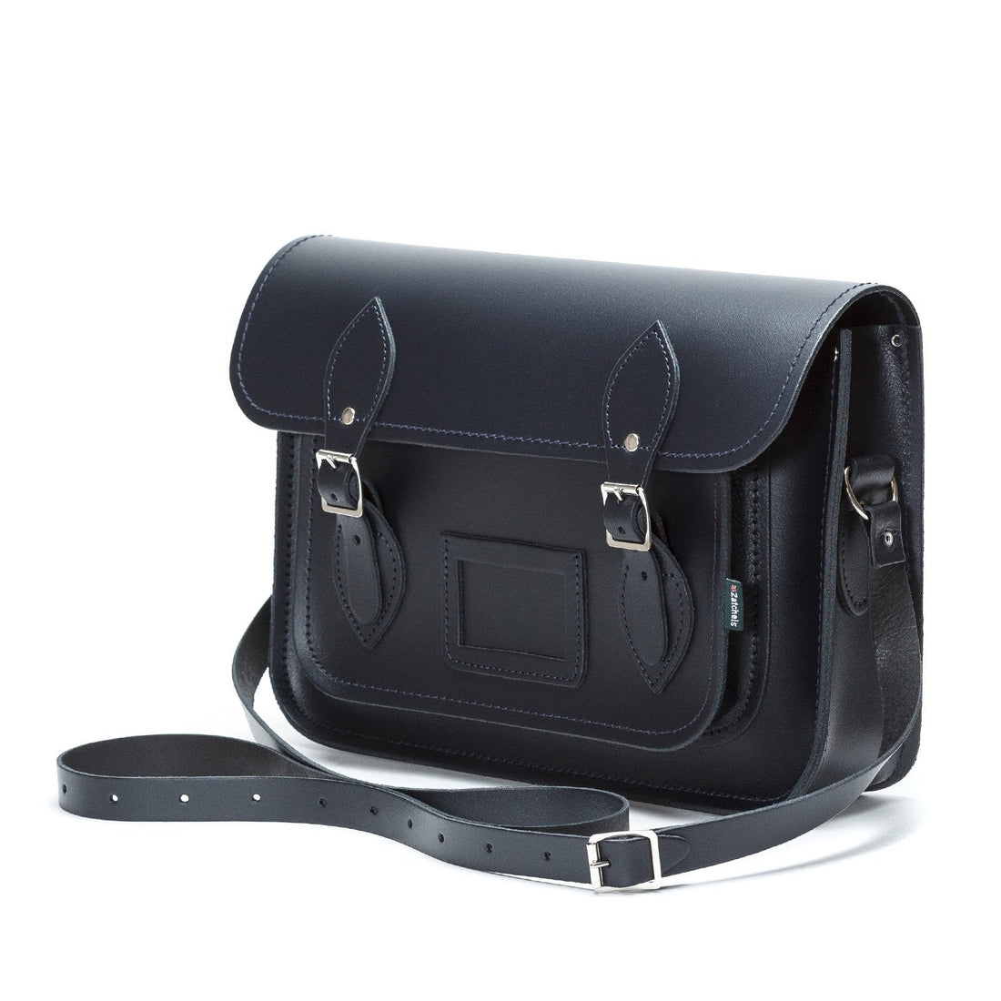 Handmade Leather Satchel - Navy Blue-3