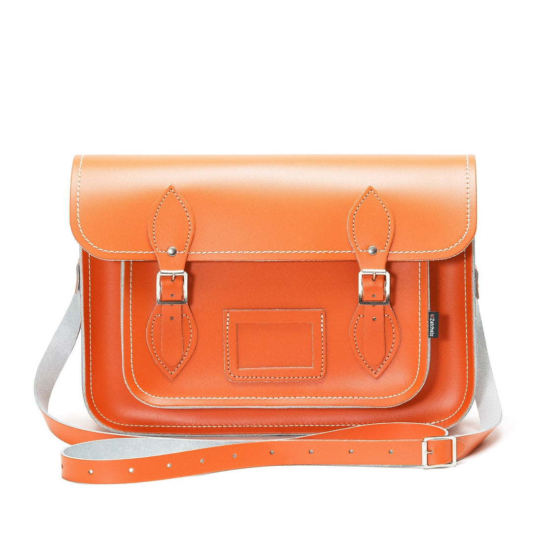 Handmade Leather Satchel - Orange-2